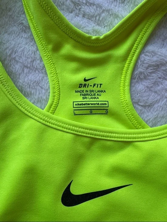 Nike Neon Yellow & Black Racerback Sports Bra - Picture 3 of 3